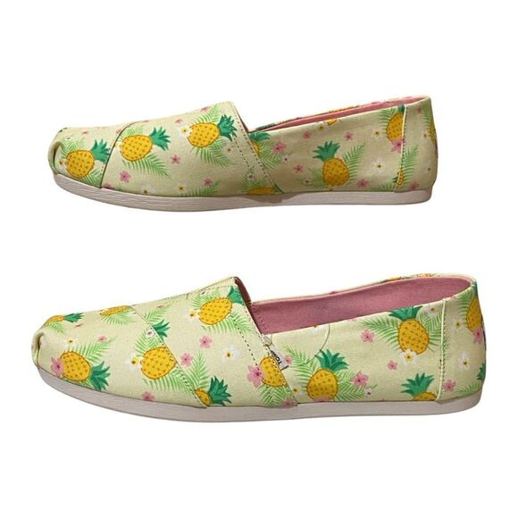 🍍 Summer Fruits TOMS Alpargata OrthoLite Lemonade Pineapple Paradise Print Shoes - Picture 7 of 10